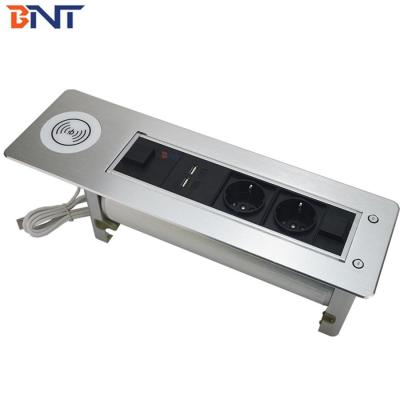 China BNT Latest model power changeable motorized revole desk power data outlet aluminum alloy built in worktop for sale