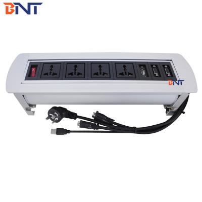 China 220-240V manual flip up table top socket with power data outlet for sale