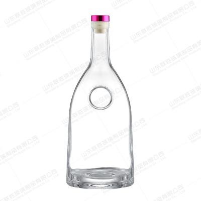 China Glass Bottle with Thick Bottom and Cork 250ml 500ml 750ml Base Material Glass Customized for sale