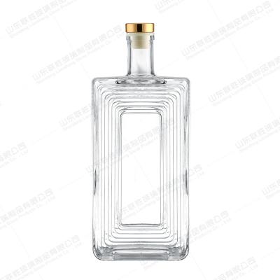 China 200ml 375ml 500ml 750ml 1000ml Glass Liquor Wine Gin Whisky Vodka Tequila Bottle with Cork Lid for sale