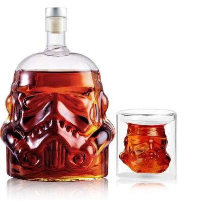 China Rubber Stopper Whisky Decanter 750ml Glass Bottle Custom Size for sale