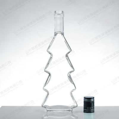 China Glass Collar Frosted Clear Decorative Blown Fancy Liquor Wine Bottles for Requirements for sale