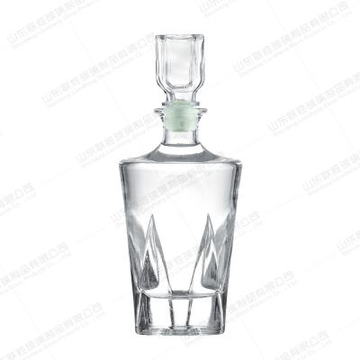 China Sealing Type Glass Lid Square and Cylinder Vodka Wine Glass Bottle for Juice Whisky for sale