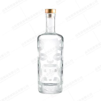 China Healthy Lead Free Glass Bottle For Whiskey Vodka Brandy Gin Rum Screen Printing for sale