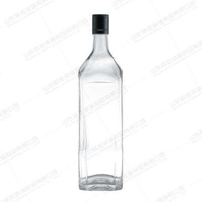 China Rubber Stopper 100ml 250ml 500ml 750ml Plain Classic Transparent Glass Liquor Bottle for sale