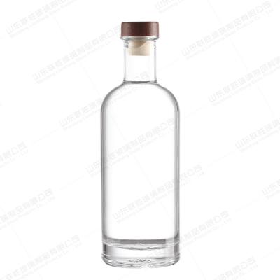 China 1000ml Glass Liquor Wine Vodka Tequila Bottle With Sealed Cork Lid OEM for sale