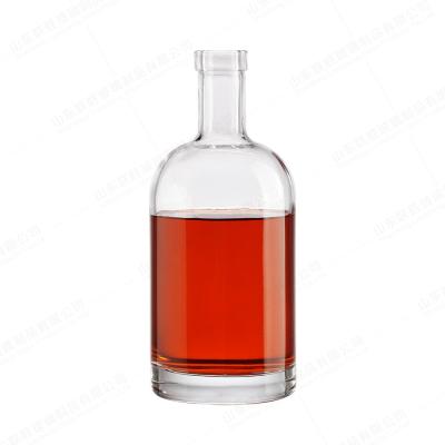 China 100ML 250ML 375ML 500ML Round Glass Bottle With Cork Healthy Lead Free Glass for sale