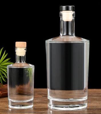 China Glass Bottles 500ml 750ml Gin Rum Vodka Whisky Cognac Napoleon Brandy with Custom Size for sale