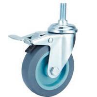 China Thread Screw  Swivel Grey TPR Caster with total brake 2