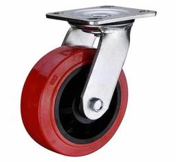 China 4x2, 5x2,6x2 8x2 Red Polyurethane Swivel Heavy Duty  Caster China factory rotatig castor wheel manufacturer and exporter for sale