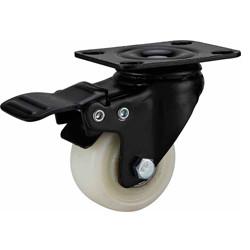 China light duty 2 inch white PP caster with brake, 2.5