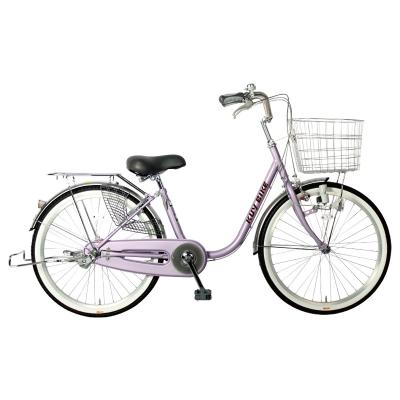 China Purple / Beige / Light Green Vintage Single Speed Ladies Bike 22/24 Inch for sale