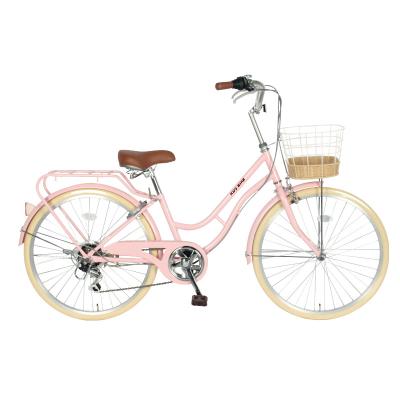 Китай Алюминиевый сплав женский 26 дюймовый крейсер велосипед розовый городской велосипед 1 скорость продается