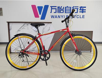 China Aluminium Alloy Frame Road Bicycle 700C SHIMANO 6 Speed Adult Road Bike for sale