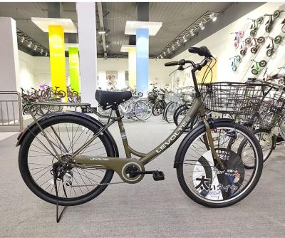China Six Speed Carbon City Bikes 26 In Bike Women With Adjustable Seat for sale