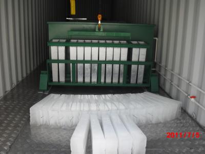 中国 塩水の冷凍によってコンテナに詰められる塩水のブロックの製氷機10トン 販売のため