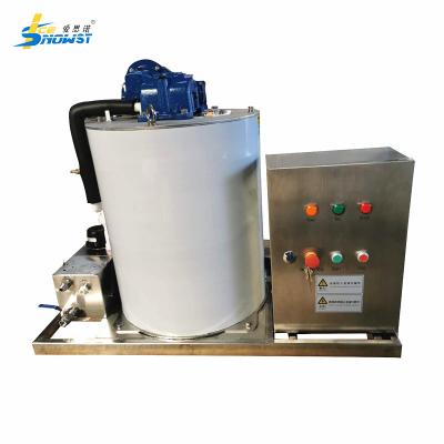 China Automatic PLC Control System 1T/day Seawater Flake Ice Evaporator Drum Machine for sale
