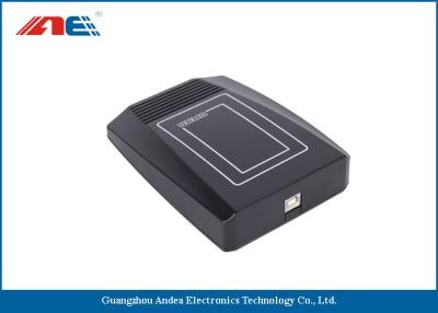 China Black RFID Mifare Card Reader USB , 7CM Reading Range IC Chip Card Reader Writer for sale