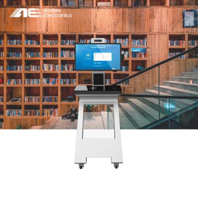 China 24 Inches Library Solution Self Service Machine Self Checkout Kiosk With Wheels In K12 School Library RFID System for sale