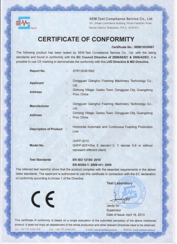 CE Certificate - Dongguan Zehui machinery equipment co., ltd