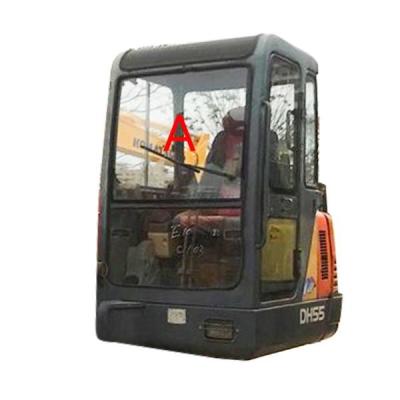 China DAEWOO DH55 Excavator Cab Glass Front Up Position A 5mm Thick for sale