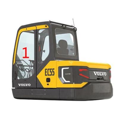 China EC55 VOLVO Windshield Glass Left Door Position NO.1 Digger Window Replacement for sale