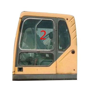 China EC210B Excavator Door Window Replacement Left Door Position No.2 Custom Tempered Glass for sale