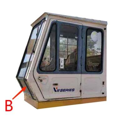 China 755mm 310mm Excavator Windscreen Replacement Tempered Front Down Glass for sale