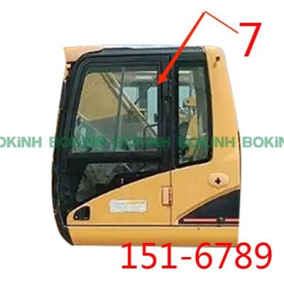 China 1340mm Height CATERPILLAR Cab Glass 151-6789 Right Side Position NO.7 Big for sale