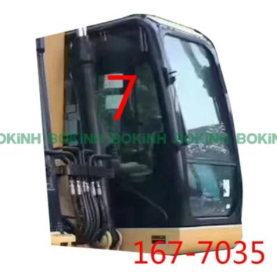 China CATERPILLAR 167-7035 Excavator Glass Right Side Position NO.7 Tempered Glass for sale