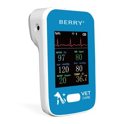China Bluetooth BLE 5.0 Veterinaire Patiënt Monitor Berry Huisdier Gezondheid Met Spo2 Parameters 2 Kg Gewicht Te koop