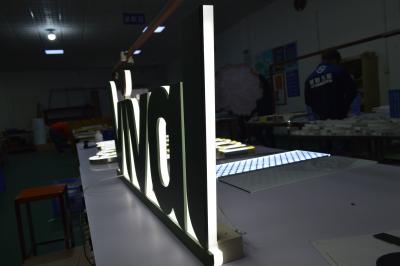 China 50mm Stainless Steel Letter Signage , Backlit Halo Letters With LED Illumination for sale