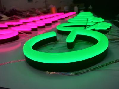 China Outdoor indoor Green Pink Neon Signs Wall Mounted / Free Standing 25mm for sale