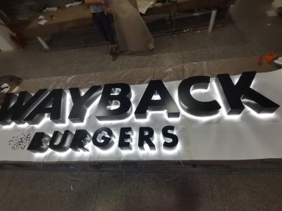China Custom Acrylic 3D LED Lighted Letter Signs UL RoHs Certificated for Bus Stations Burgers Store for sale