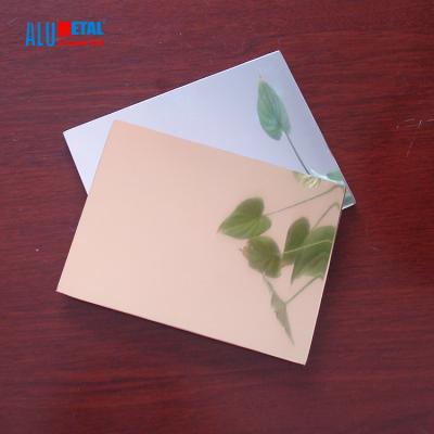China High Reflection Mirror Aluminum Composite Panel 4x8 Sheets Plate 1220mm PE for sale