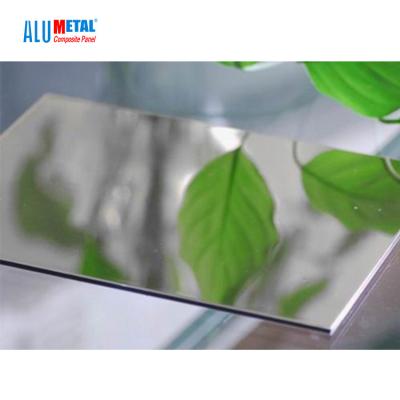 China 2440mm Mirror Aluminum Composite Panel 3mm Board Sheet Alumetal Neutral for sale