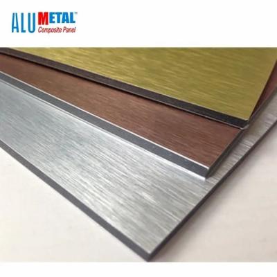 Китай Alumetal почистило стены ACP строительных материалов цвет щеткой внутренней декоративный обшивая панелями штейновый продается