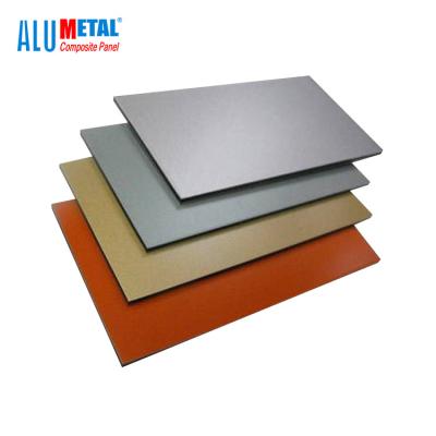 China 1220x2440mm Brushed PVDF Aluminum Composite Panel Sheet 5mm AA1100 for sale