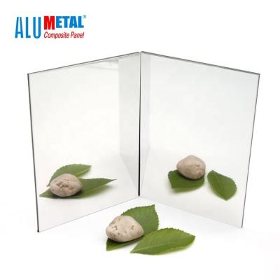 China Silver A2 FR Mirror Aluminum Composite Panel 1220mm Wall Cladding ACP 0.5MM for sale