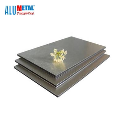 Китай Рифленая почищенная щеткой крыша листа ACP алюминиевая слипчивая обшивает панелями LDPE 1000mm 6mm продается