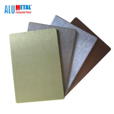 China Anodized 0.08mm Brushed Aluminum Composite Panel Sheet Cladding 1220mm LDPE Core for sale