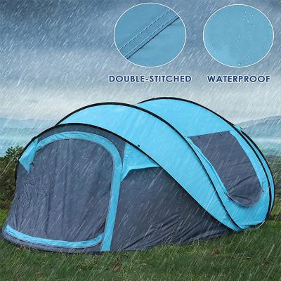 China Waterproof Automatic Setup Easy Pop Up Tent , 2 Doors Instant Family Tents for sale
