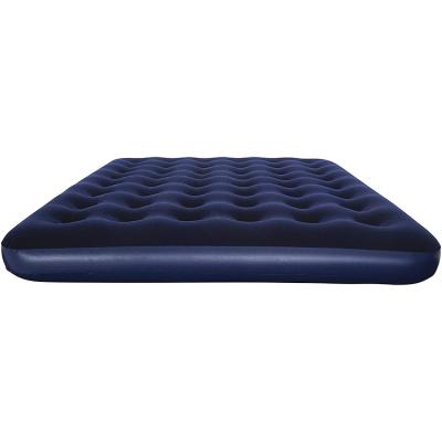 China Coil Beam Inflatable Camping Mattress PVC Flocked Top Low Profile for sale