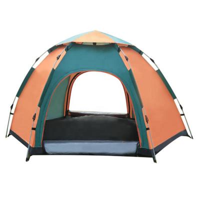China Lightweight Waterproof Folding Camping Tent Orange Green Stitching Color for sale