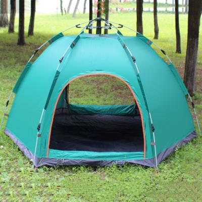 China Travel Big 170T polyester Foldable Camping Tent Hexagonal Green for Beach Shade for sale