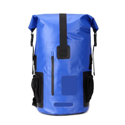 China Lightweight Waterproof Roll Top Backpack 35L PVC 500D Tarpaulin for sale