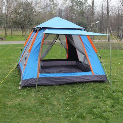 China Four Sided Double Layer Waterproof Family Camping Tent Sunscreen Instant Setup Tent for sale