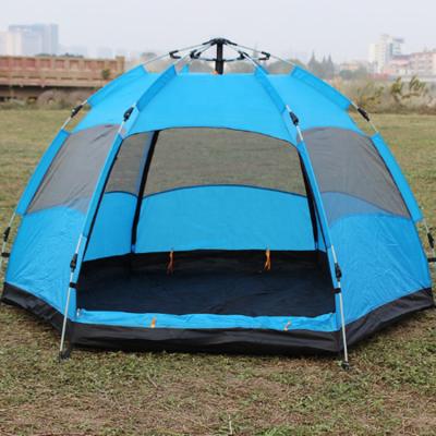 China 210T PU Cloth Beach Waterproof Family Camping Tent Hexagon For 5-6 Person for sale