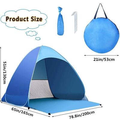 China Portable Cabana Beach Sunscreen Tent Anti UV 4 Person 200x165x130CM for sale