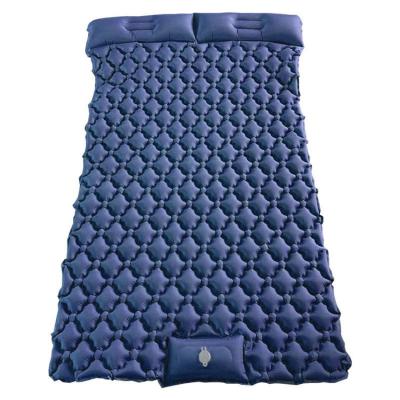 China Lightweight 1.5kg Double Inflatable Sleeping Pad Waterproof Sleeping Mat With 2 Pillows for sale